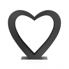 VASNER Amore A1 Herz Design-Kaminholzregal aus Stahl pulverbeschichtet schwarz
