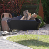 VASNER Merive M1 Design Feuerschale schwarz - 3 Edelstahlbeine