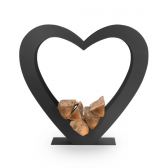 VASNER Amore A1 Herz Design-Kaminholzregal aus Stahl pulverbeschichtet schwarz