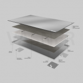 VASNER Zipris S Timber Infrarotheizung Spiegel 500Watt(breit)Echtholz-Furnier-Rahmen Eiche
