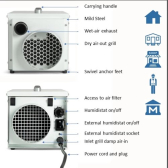 Ecor DryFan 12 PRO-Adsorptionstrockner (Wei):DH 1200 Gehuse Stahl verzinkt