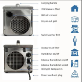 Ecor DryFan� 8 PRO - Adsorptionstrockner (INOX RVS) : DH 800 Geh�use Edelstahl