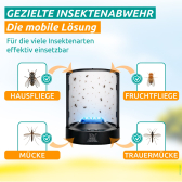 iGu�FR 2002 UV-LED-Licht Fliegenfalle:Fliegenlampe mit Klebefolie +Akku
