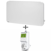 VASNER Konvi Plus 900W Infrarotheizung rund wei� + Thermostat VUTX3